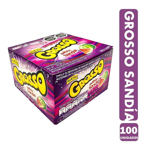 Grosso Sabor Sandia - Chicle (caja Con 100 Unidades)