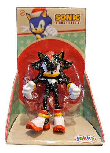 Figura Mini Shadow Glitter 7cm Sonic Edicion Navidad