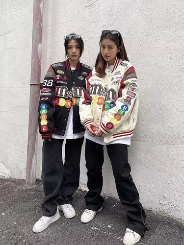 U Moto Hip Hop De Uniform Béisbol Bordado Parejas