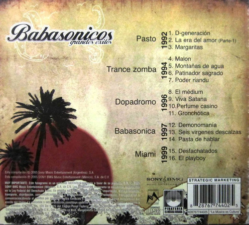 Babasonicos - Grandes Exitos Cd (Usado)