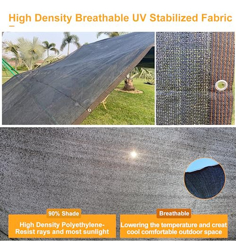 Malla Protectora Solar Con Ojales 6.5 X 13 Pies, Resistente
