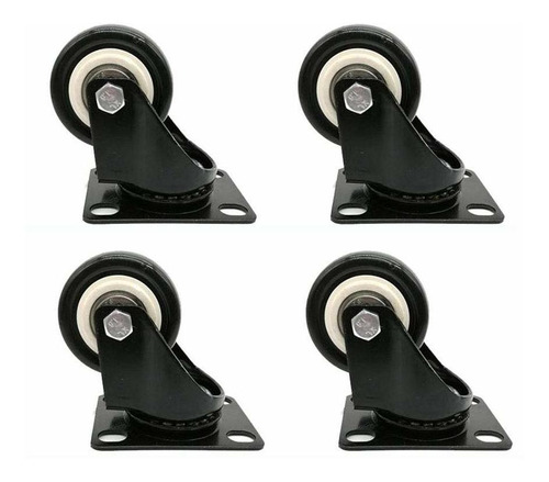 4x Rueda Giratoria Mueble Empuje 50 Mm Rodamiento Doble