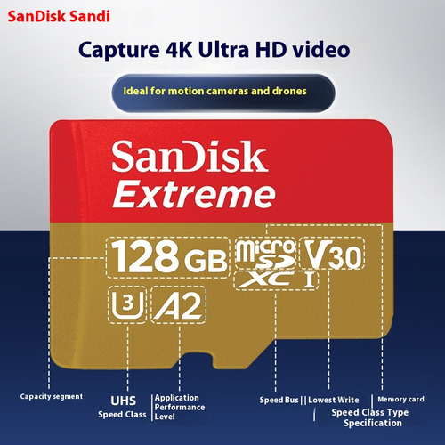 Tarjeta De Memoria Sandisk Micro Sd 64g 170 Mb/s Sdxc A2 U3
