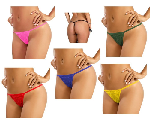 Tanga Brasilera En Encaje Kit X 6 