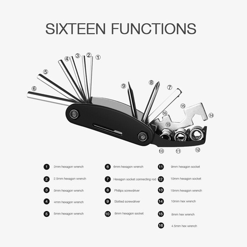 Kit De Herramientas De Reparación Bicicleta 15 En 1