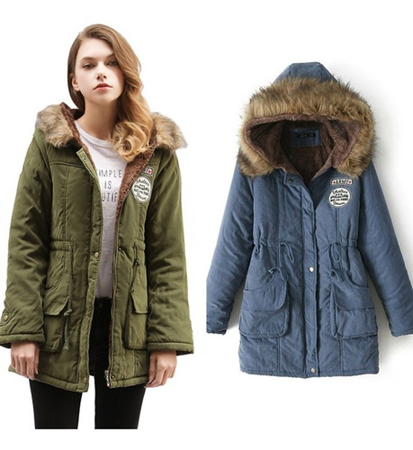 Parka Mujer Con Capucha Casaca Abrigo Moda Coreana Saco