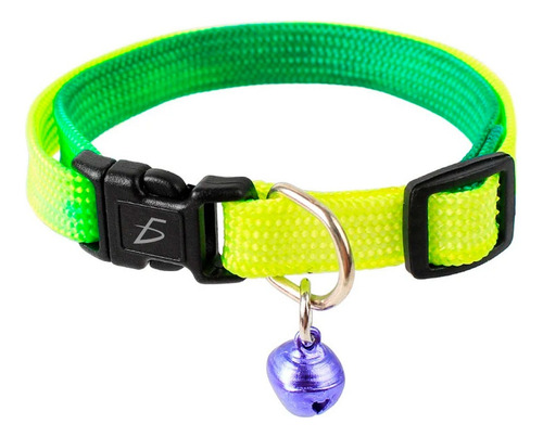 Collar Ajustable Cascabel Mascota Colores Degradados 32cm Arcoíris Tamaño Del Collar M Ele-Gate