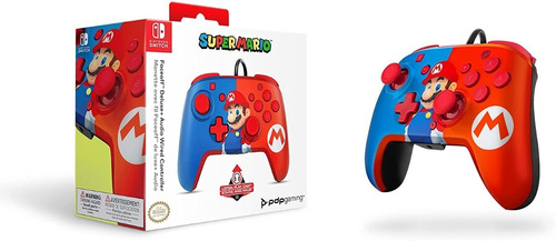 Control Alambrico Deluxe Powera Super Mario Nintendo Switch Color Rojo