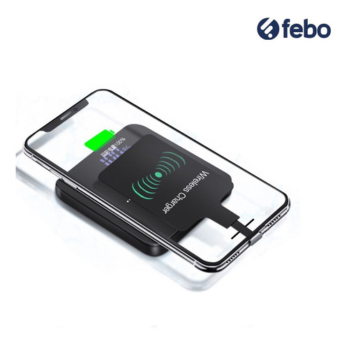 Receptor Adaptador Qi Micro Usb Carga Inalambrica Febo