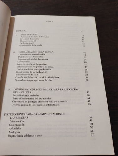 Test Inteligencia Para Adultos (wais). Manual Paidos. Olivos (Usado)