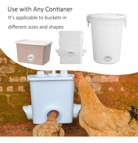 Comedero Bebedero Automático Bricolaje Para Pollos 6 Puertos Color