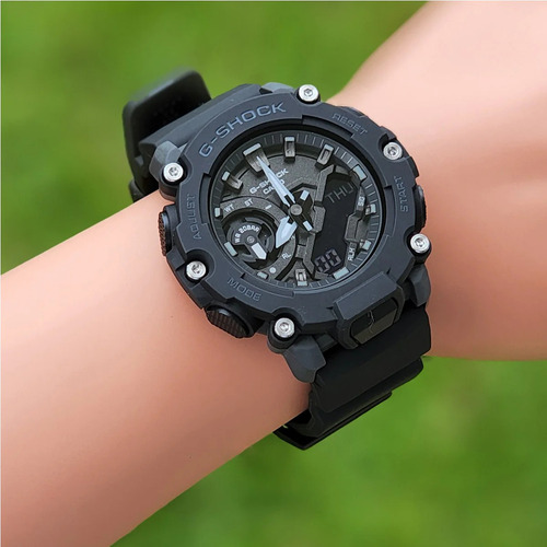 Reloj Casio Gma-s2200-1a G-shock Antigolpes Urbano Sport Color De La Malla Negro Color Del Bisel Negro Color Del Fondo Negro