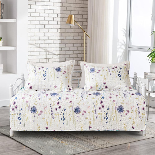 Jarson Juego De Funda De Sofa Cama Floral De 3 Piezas, Juego