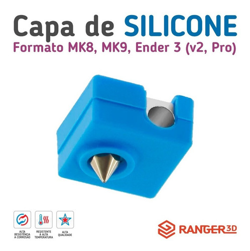 Capa Silicone Para Bloco Mk8 Mk9 Cr10 Ender 3 Impressora 3d