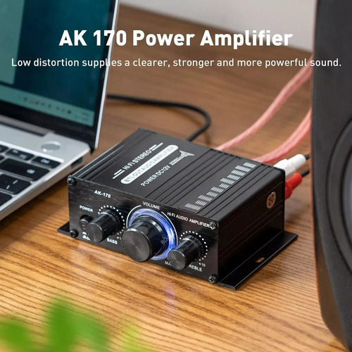 Ak170 Amplificador De Audio Bluetooth 2 Canales Para Auto