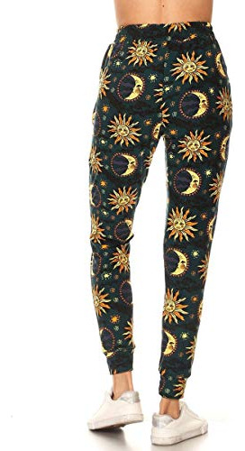Leggings Depot Jga-s761-s Sun And Moon Print Jogger Kng3d
