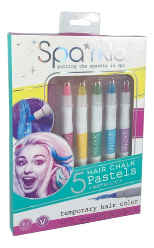 Hair Chalk Cambia Color Tizas Metalicas Cabello Sparkle