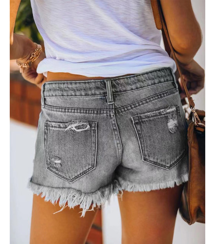 Pantalones Cortos Casuales De Mezclilla Para Mujer, Transpir
