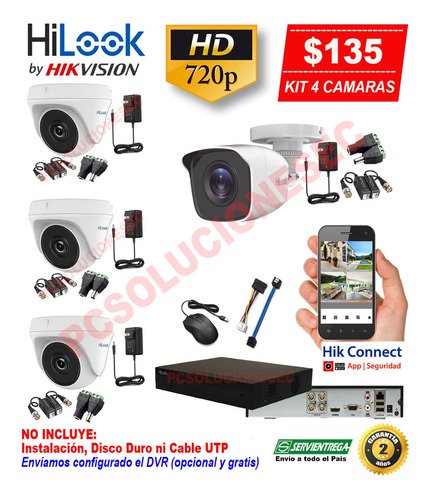 Kit Completo Camaras Listo Para Instalar Hilook Hikvision