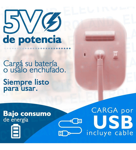 Espejo Luz Led Smart Táctil Armable Usb Porta Accesorio