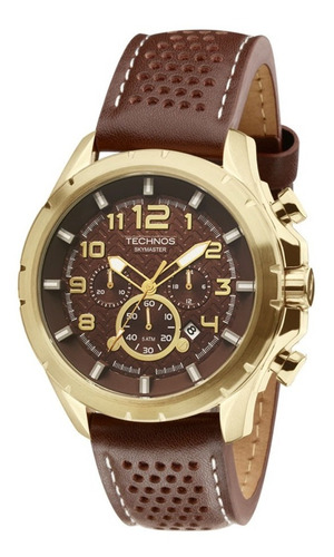 Relógio Masculino Technos Skymaster Js25bg/0m Couro Marrom