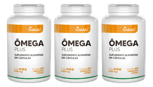 Kit 03 Unds Ômega Plus 3, 6 E 9 1250mg 60 Cápsulas - Tiaraju