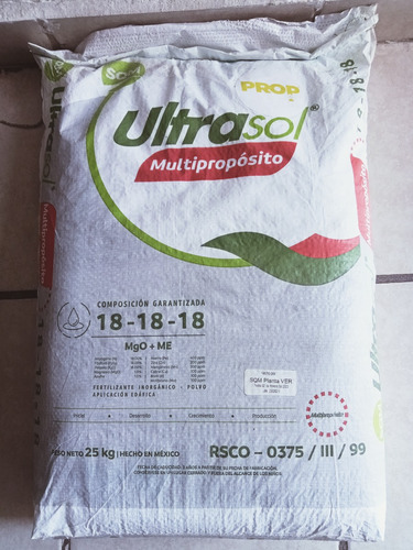 Ultrasol Multiproposito 18-18-18+em Fertilizante 25kg Bto