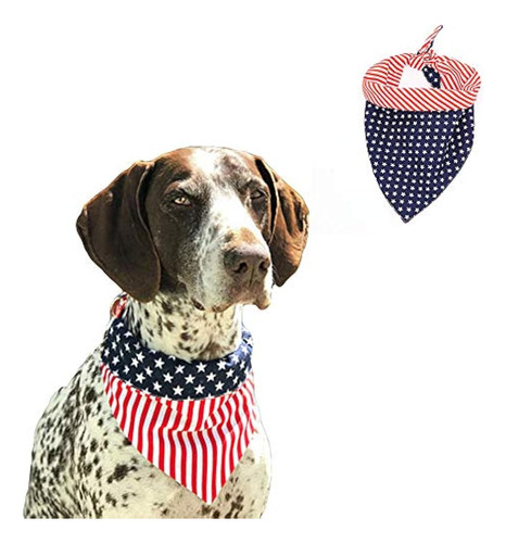 Nacoco Bandana Para Perro Con Bandera Americana, Reversible,