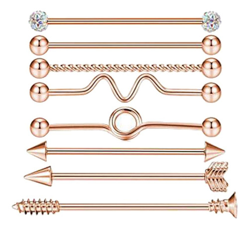 Joyería Checa De Cristal Rahstone Tragus Para Orejas En Oro