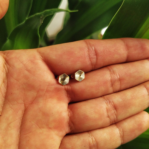 Aretes Topos Hombre / Mujer / Unisex Oro 18k Laminado + Caja