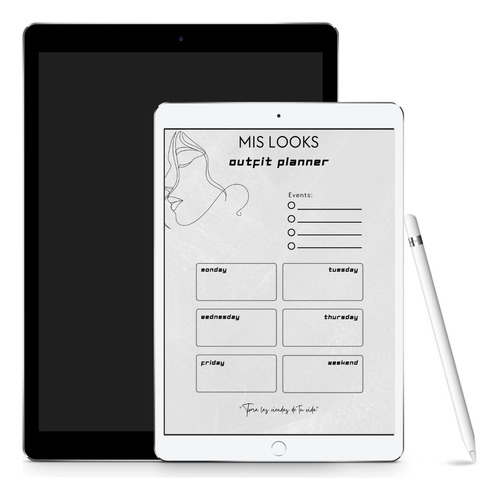 Planificador Digital Semanal Outfit Organizador Look Planner