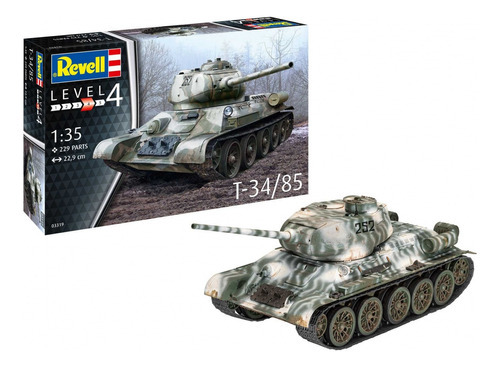 Kit Revell Tanque De Guerra T-34/85 1/35 229 Peças 03319