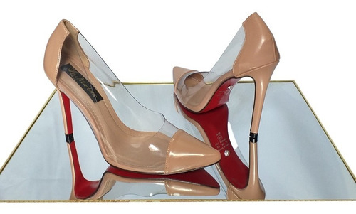 Imagem 1 de 1 de Scarpin Sapato Nude Transparente Salto Alto