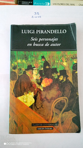 Libro Seis Personajes En Busca De Autor. Luigi Pirandello