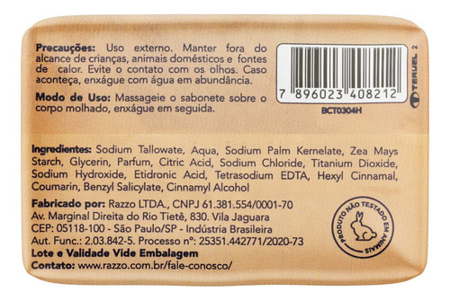 Sabão em barra Livy Karité de 85 g