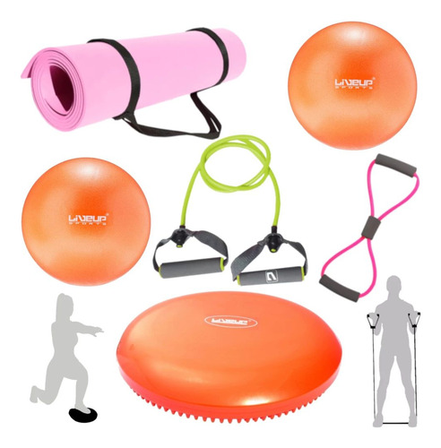 Colchonete Rosa+ 2 Overball+extensor 8+ Extensor 1 Via+disco