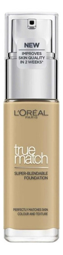 A base Loréal True Match cobre e combina tons de textura 4.D/4.W, dourado natural