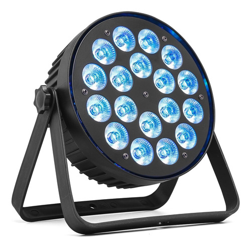 Refletor Par Led Slim 18x15w Rgbwa-uv Dj Festas Strobo Dmx 127/220V