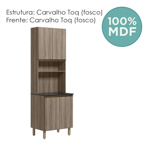 Paneleiro Duplo 4 Portas 70cm Mdf Kali 12230 Carvalho Toq Ca