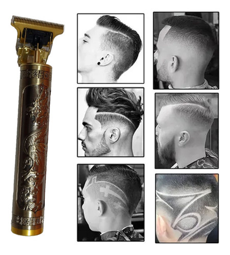 Máquina De Cortar Cabelo Profissional Dragão Dourado Usb