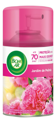 Refil aromatizante Bom Ar Freshmatic jardim de peônia 250 ml