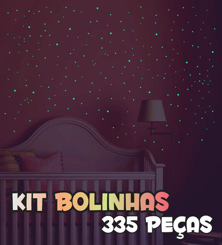 Adesivos Brilham No Escuro - Kit 335 Bolinhas Esferas Neon