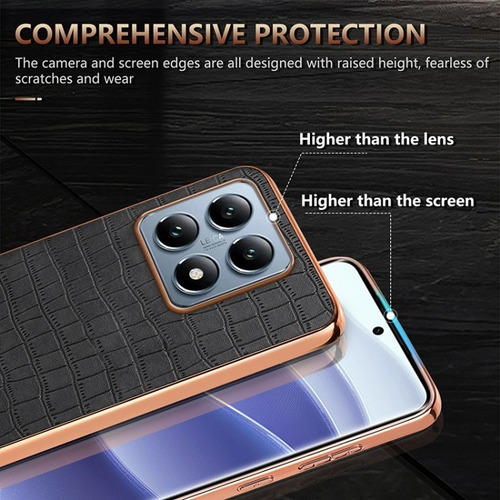 Funda Anticaída Textura Cocodrilo Para Xiaomi 14t Pro