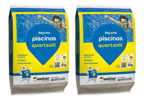 Rejunte Piscina Quartzolit 5kg Platina Kit 2 Peças