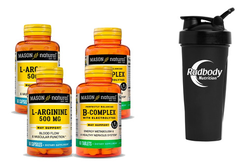 Vitaminas Mason- 2 Arginine+ 2 B-complex Electrolytes+shaker