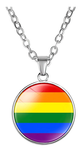 Collar En Acero Inoxidable Redondo Multicolor Lgbti