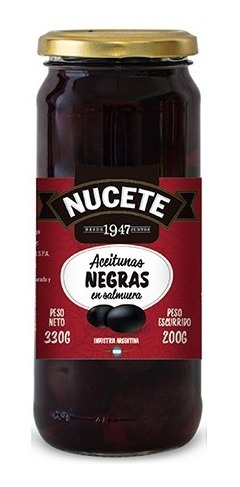 Imagen 3 de 3 de Combo Aceitunas Negras Nucete Frasco 330 Gr X 3