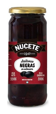 Aceitunas Negras Nucete Frasco 330 Gr