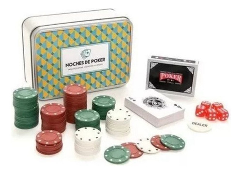 Juego De Noches De Poker, Game De Mesa 100 Fichas Y 5 Dados