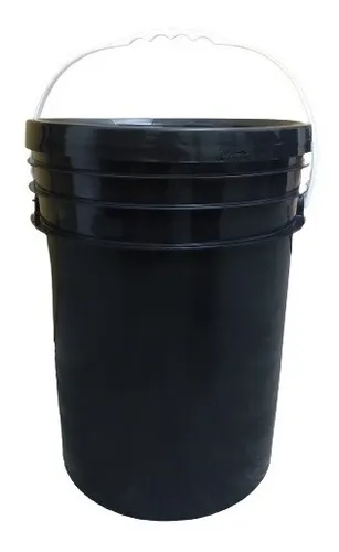 comprar 4 Balde Plastico 20 Litros Negro Con Tapa Cierre Hermetico 